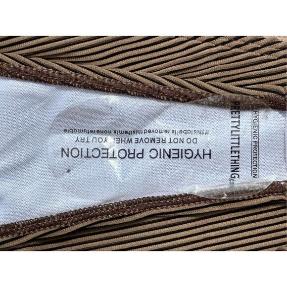 Prettylittlething Sexy Brown Rib Ring One Piece Size 10 - Picture 6 of 9